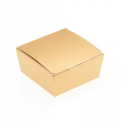 4 Choc Ballotin; Matte Gold